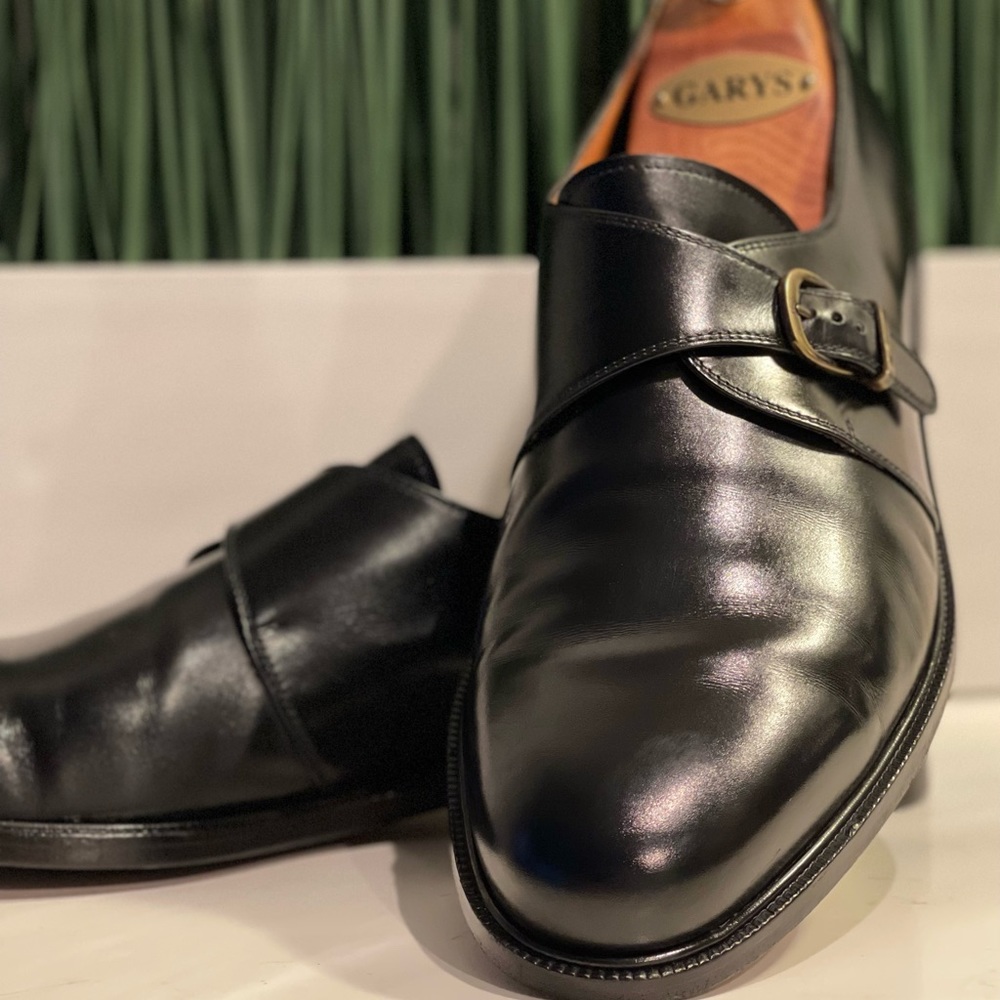 Salvatore Ferragamo Black Leather Monk Strap🔥🔥Men 11🔥🔥Great